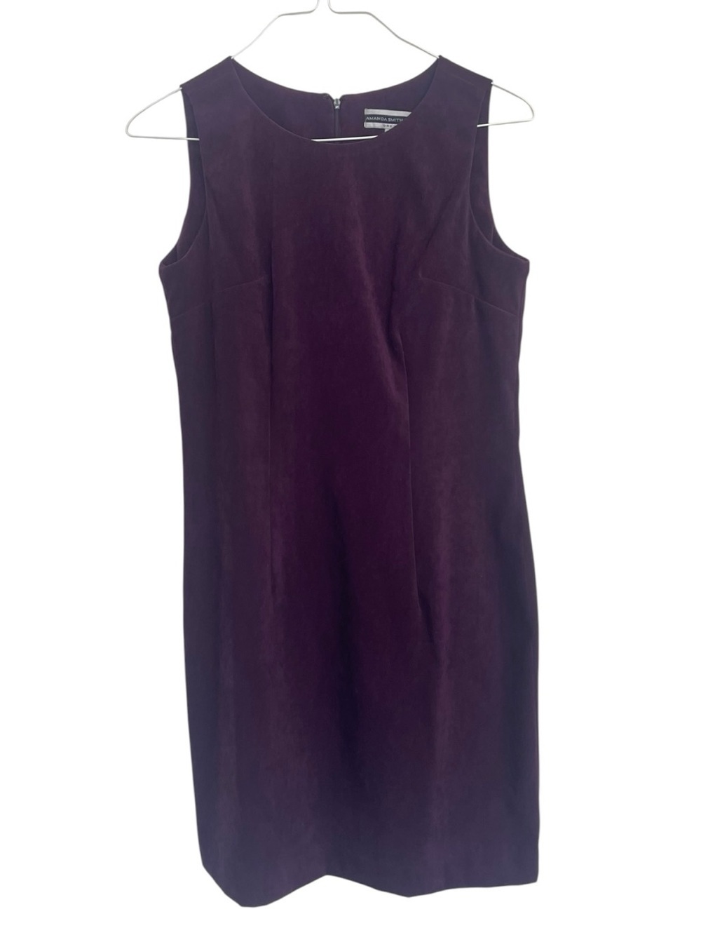 Amanda Smith Petites Purple Sheath Dress Size 8P Sleeveless Career Work